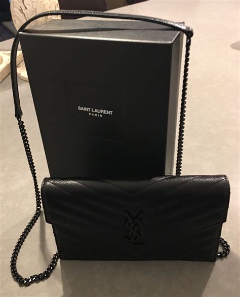 ysl chain wallet black|best luxury wallet on chain.